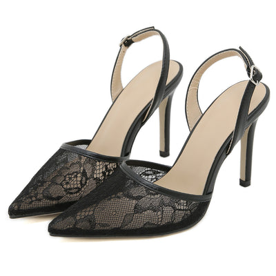 Zapatos tacón alto para mujer encaje floral estilo elegante - Mireia