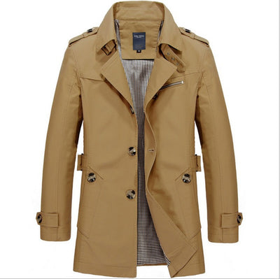 Abrigo hombre largo impermeable estilo trench botones dobles - Miles