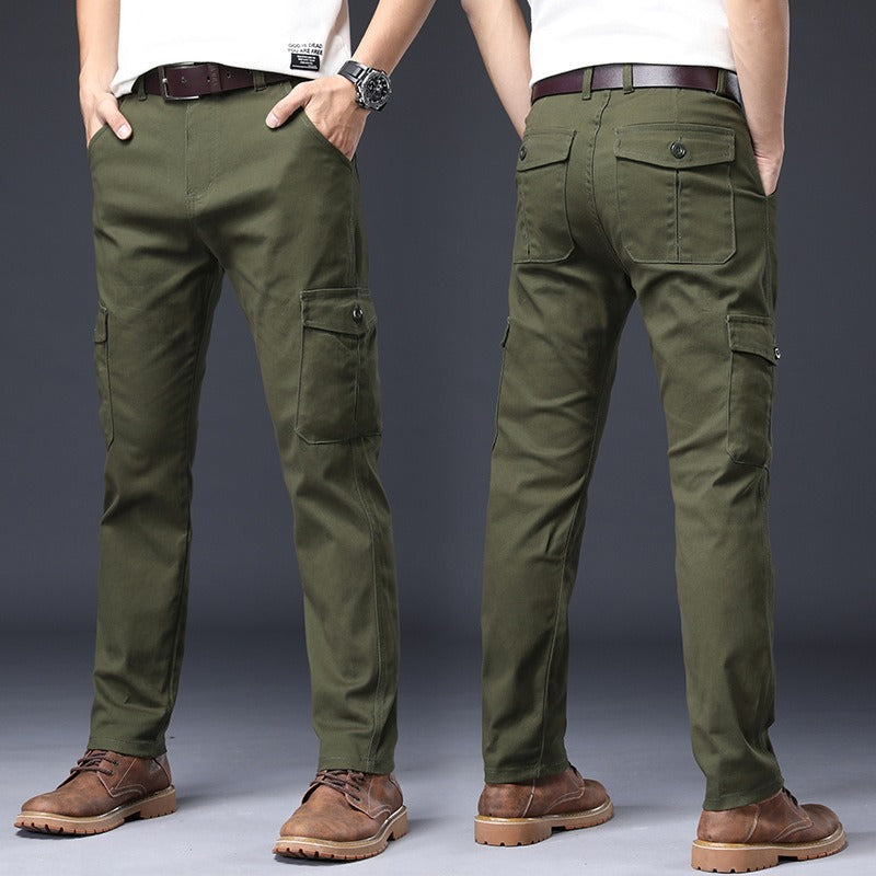 Pantalones cargo para hombre algodón elástico estilo recto - Lucas