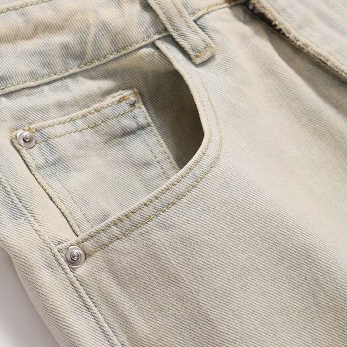 Jeans rotos para hombre denim desgastado corte recto - Gael