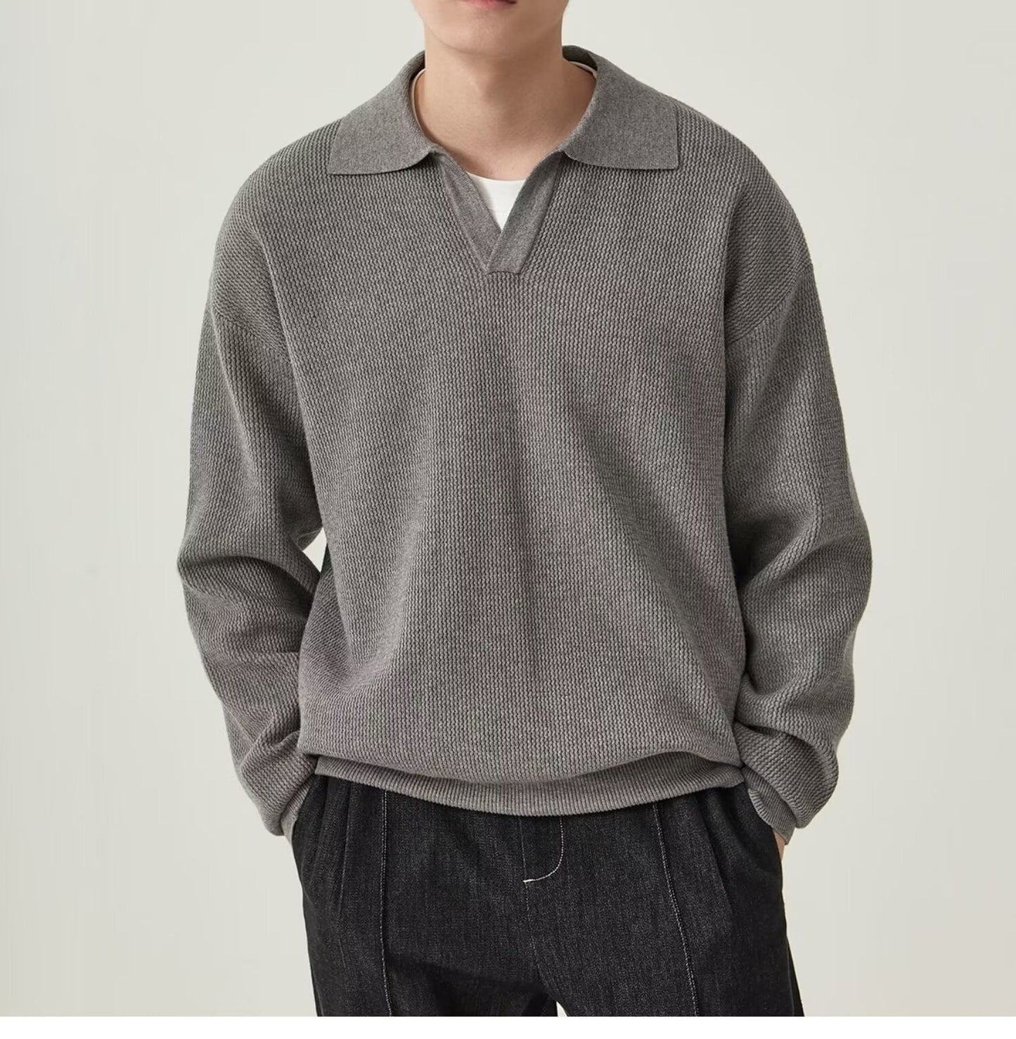 Suéter polo de punto para hombre - Mervik