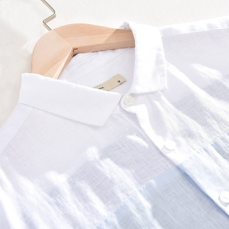 Camisa para hombre de manga corta algodón bloques de color - Sjoerd