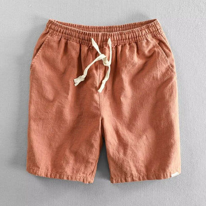 Pantalones cortos hombre lino ajuste holgado con cordón - Tobias