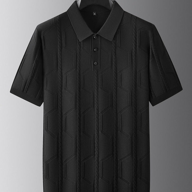 Polo de hombre con textura geométrica en punto estructurado - Matteo