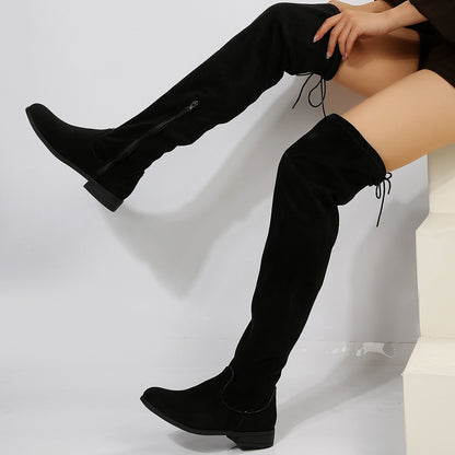 Botas mujer altas ante sintético estilo sobre la rodilla - Lianne