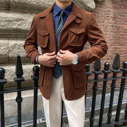 Americana hombre pana bolsillos utilitarios corte clásico - Dino