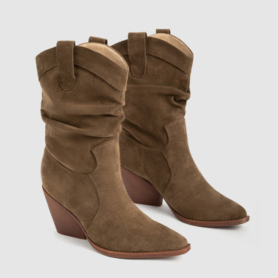 Botas mujer ante sintético tacón medio estilo western - Liora