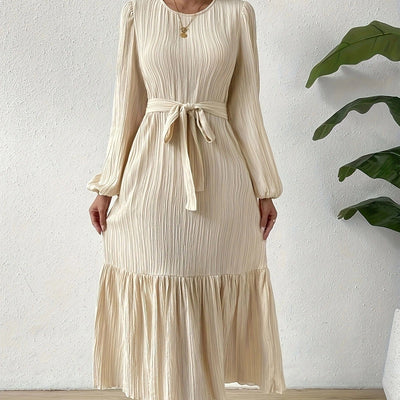 Vestido plisado manga larga - Althia