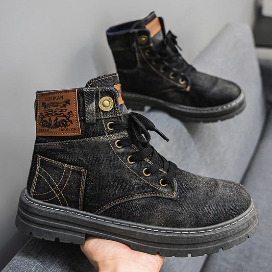 Botas hombre lona denim caña media estilo casual - Eron