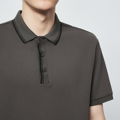 Polo para hombre de algodón peinado detalle contraste - Enzo