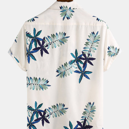 Camisa para hombre de manga corta viscosa estampado tropical - Théo
