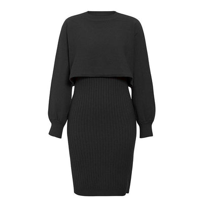 Vestido de punto con efecto dos piezas - Karine