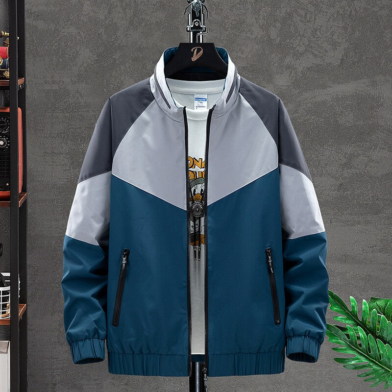 Chaqueta deportiva con cremallera y bloques de color - Axton