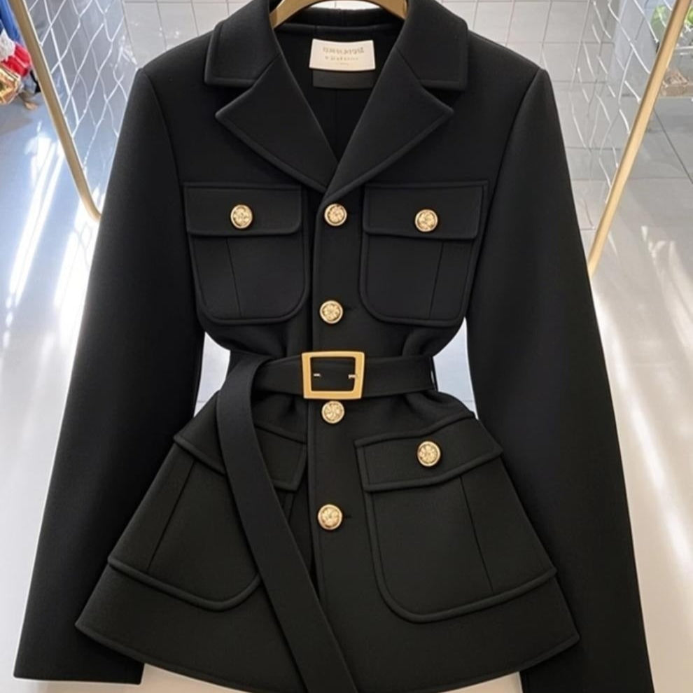 Blazer mujer con cinturón y bolsillos - Lorane