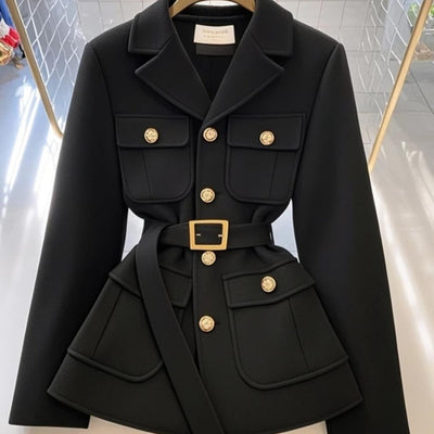 Blazer mujer con cinturón y bolsillos - Lorane