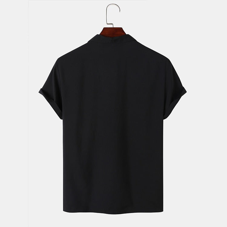 Camisa casual para hombre de manga corta con bordado geométrico - Sven