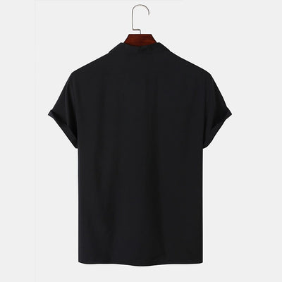 Camisa casual para hombre de manga corta con bordado geométrico - Sven