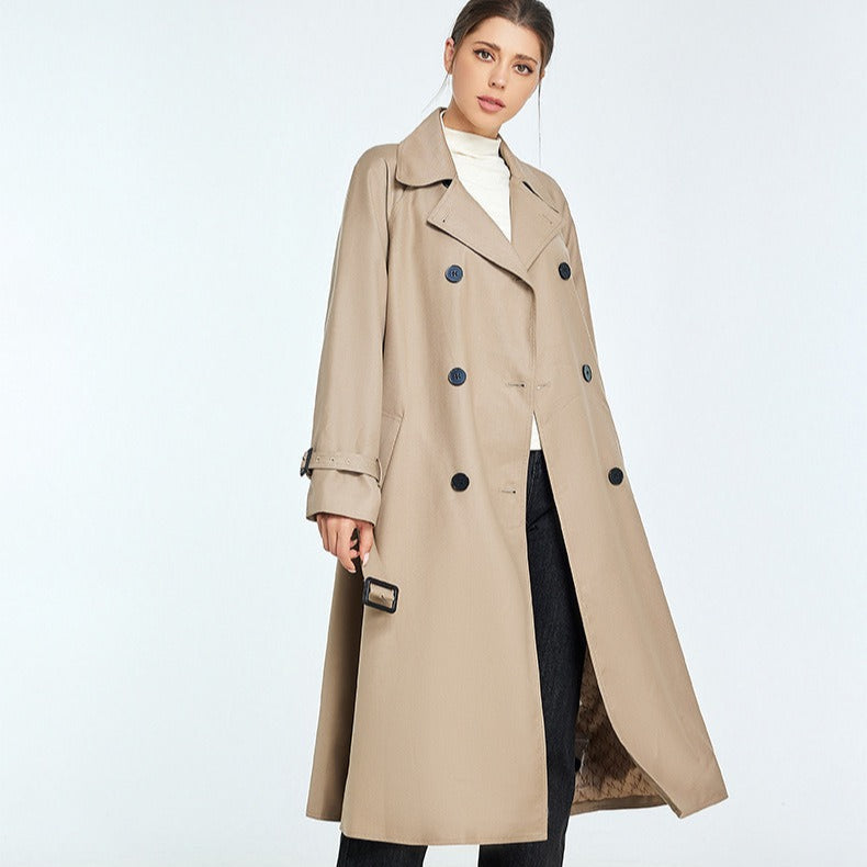 Abrigo trench largo mujer estilo clásico doble botonadura - Celine