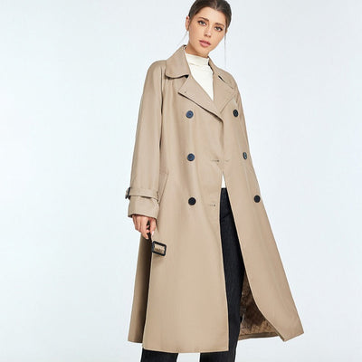 Abrigo trench largo mujer estilo clásico doble botonadura - Celine