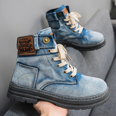 Botas hombre lona denim caña media estilo casual - Eron