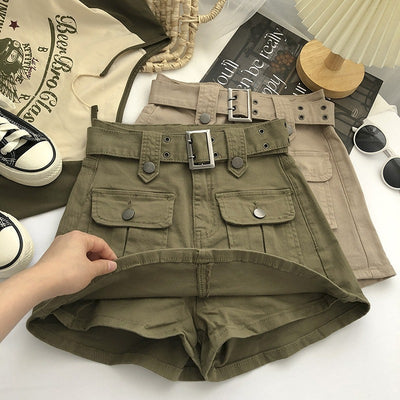 Shorts cargo de mujer tiro alto - Levria
