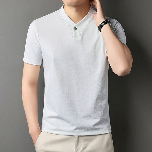 Camiseta para hombre de algodón elástico cuello mao - Adrien