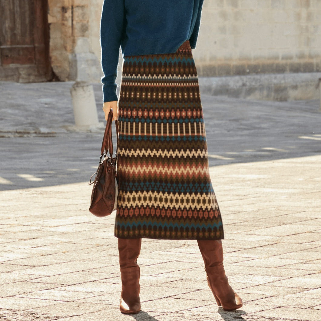 Falda midi estampada mujer - Malvien