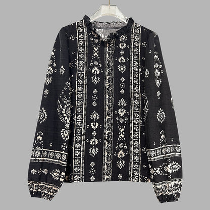 Blusa mujer algodón bordado estilo bohemio - Solène