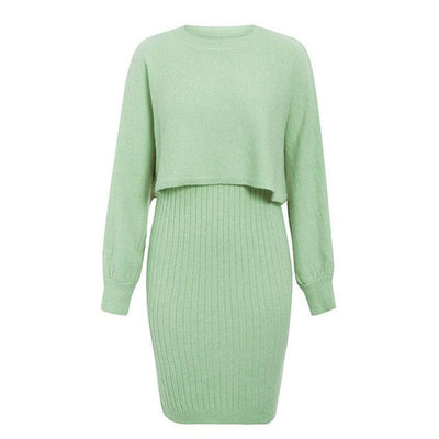 Vestido de punto con efecto dos piezas - Karine