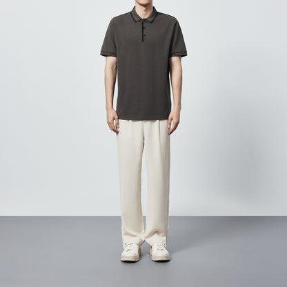 Polo para hombre de algodón peinado detalle contraste - Enzo