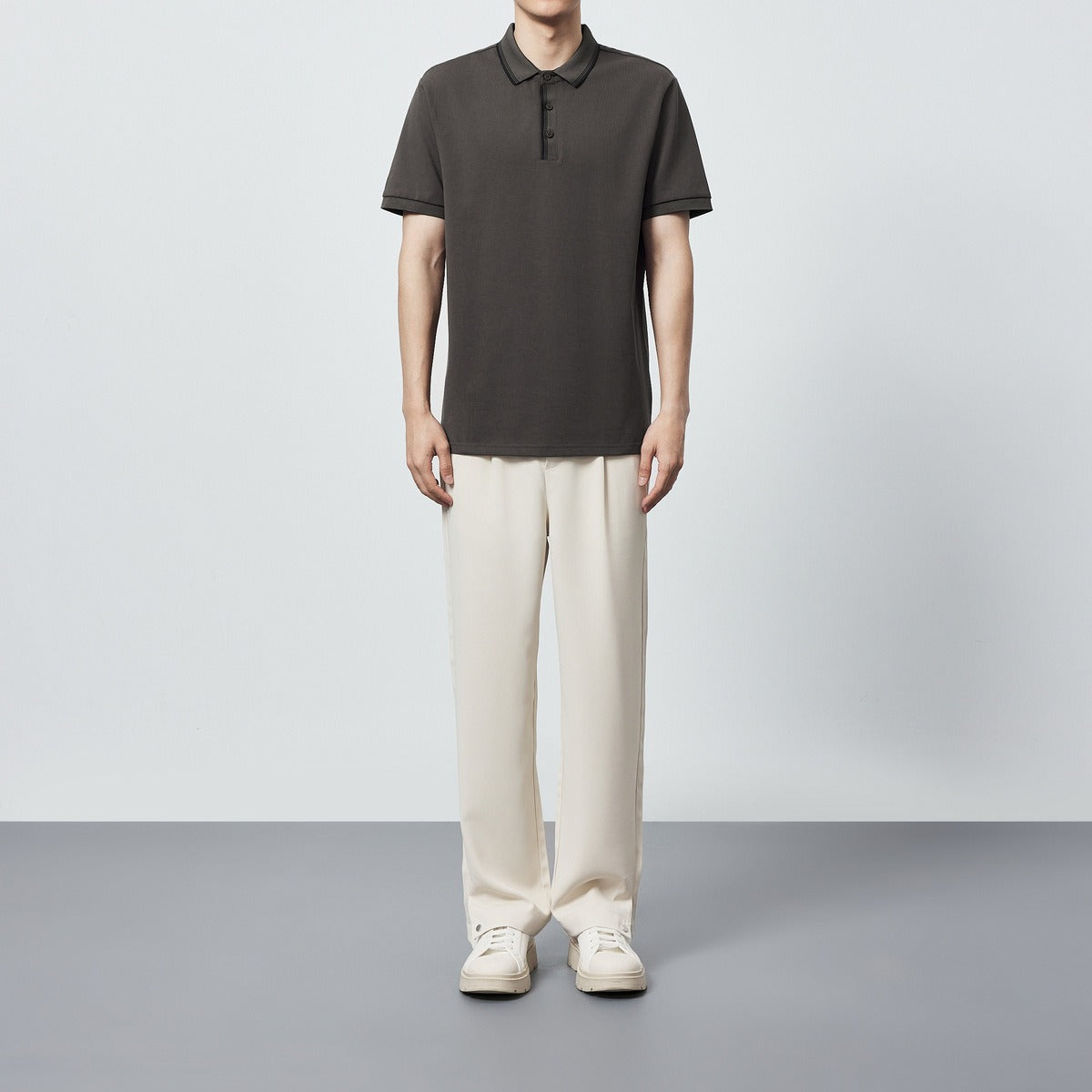 Polo para hombre de algodón peinado detalle contraste - Enzo