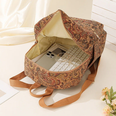 Mochila tela estampada capacidad amplia estilo vintage - Francis