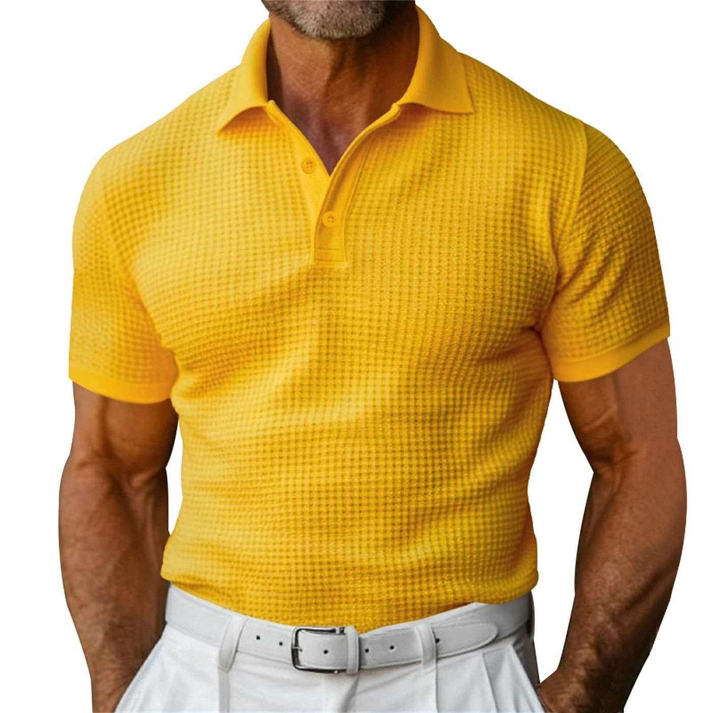 Polo para hombre tejido waffle estilo clásico - Dorian