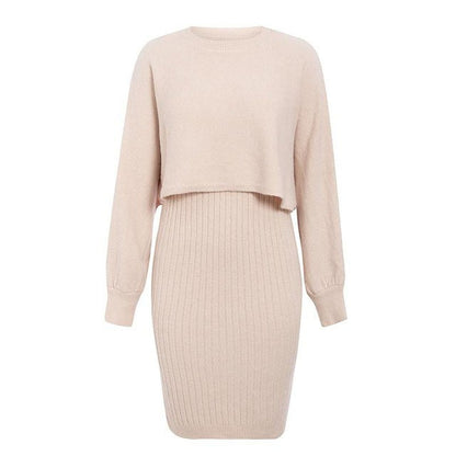 Vestido de punto con efecto dos piezas - Karine