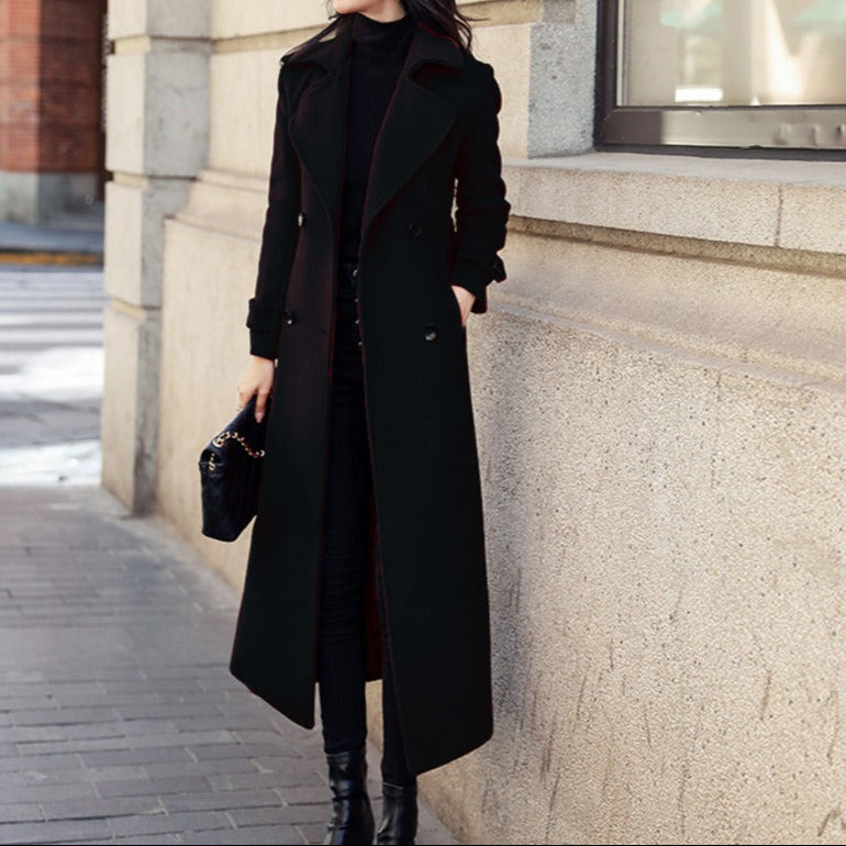 Chaqueta mujer tejido de lana corte clásico doble botonadura - Amalia