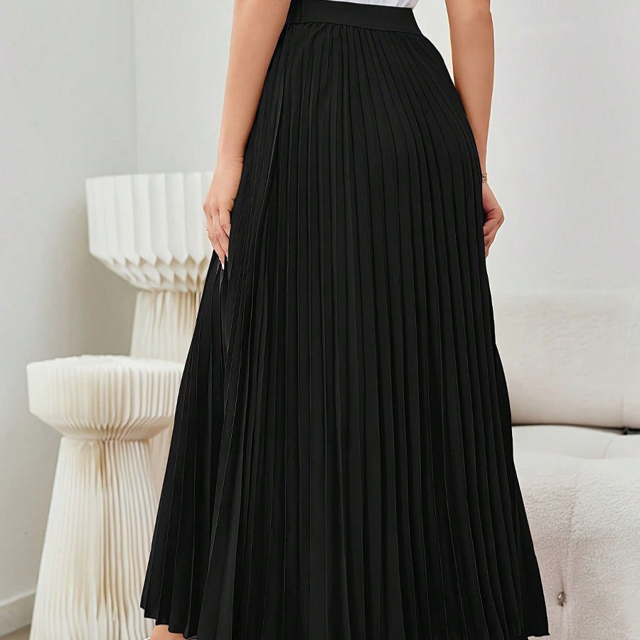 Falda larga para mujer plisada ligera estilo fluido - Clara