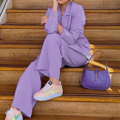 Conjunto pantalón mujer estilo blazer pernera ancha - Venecia