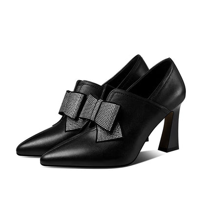 Zapatos de tacón para mujer lazo decorativo estilo elegante - Clara