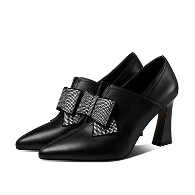 Zapatos de tacón para mujer lazo decorativo estilo elegante - Clara