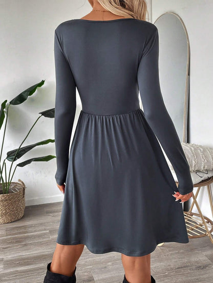 Vestido mujer punto suave botones cruzado - Athena