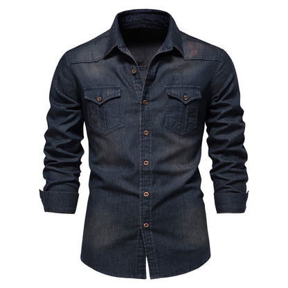 Camisa vaquera manga larga para hombre - Derek