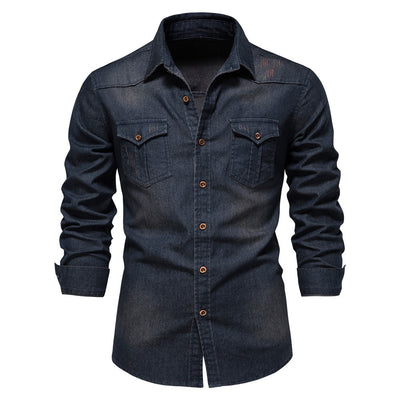 Camisa vaquera manga larga para hombre - Derek