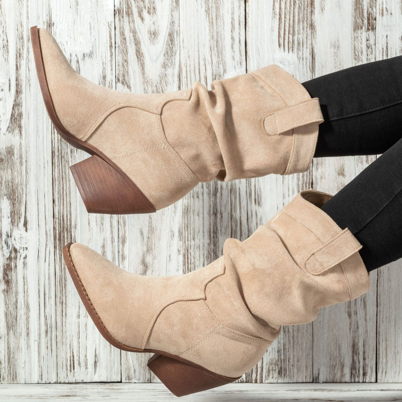 Botas mujer ante sintético tacón medio estilo western - Liora