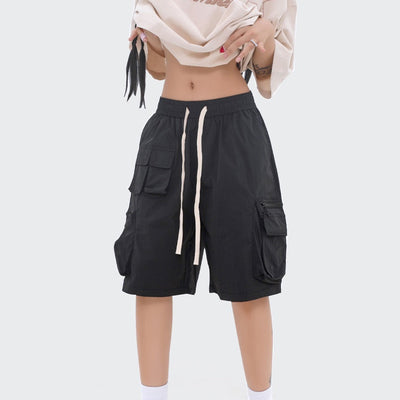 Pantalones cortos para mujer de bolsillos grandes con cremalleras estilo casual - Fey