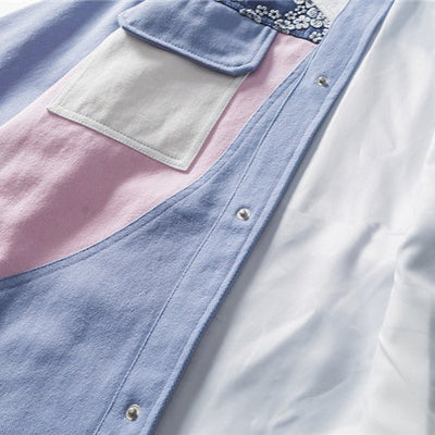 Chaqueta hombre estampado floral patchwork algodón - Elric