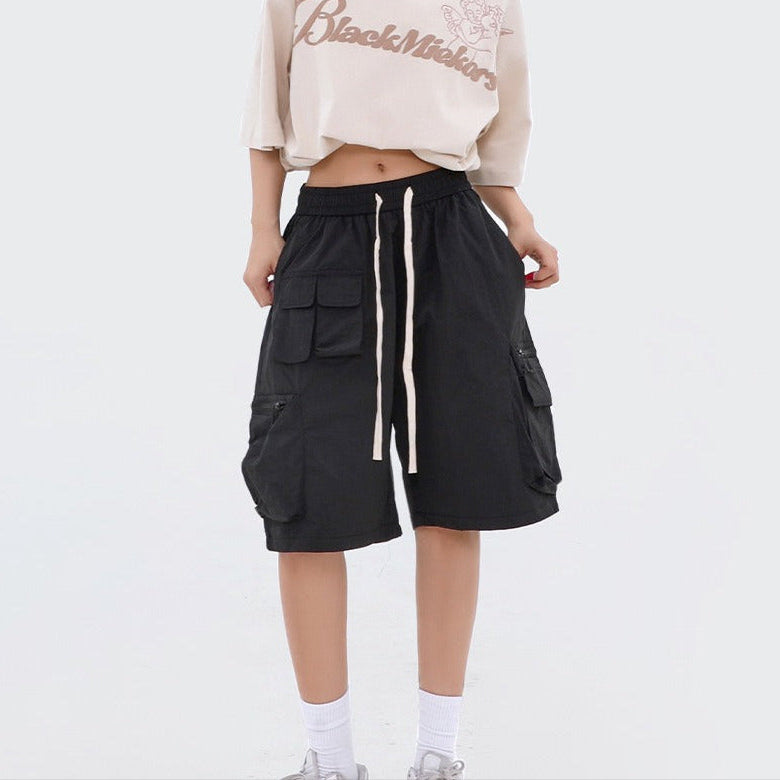 Pantalones cortos para mujer de bolsillos grandes con cremalleras estilo casual - Fey