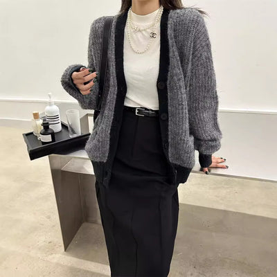 Cárdigan mujer tejido suave corte relajado - Ingrid