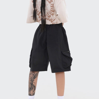 Pantalones cortos para mujer de bolsillos grandes con cremalleras estilo casual - Fey