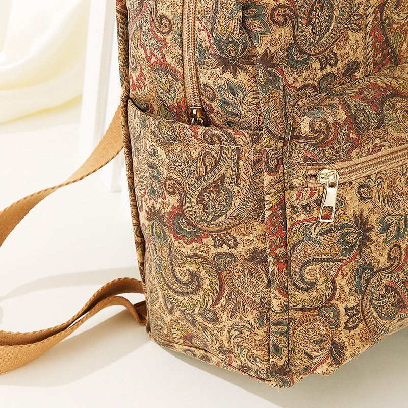 Mochila tela estampada capacidad amplia estilo vintage - Francis