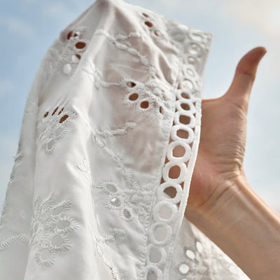 Conjunto para mujer de algodón bordado estilo veraniego sin mangas - Elina